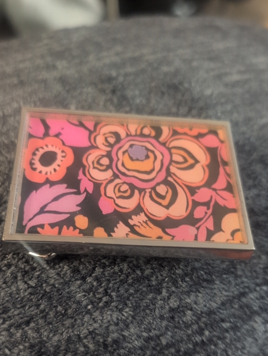 None Accessories - NWOT Floral Pattern Compact Belt Buckle Pink & Orange